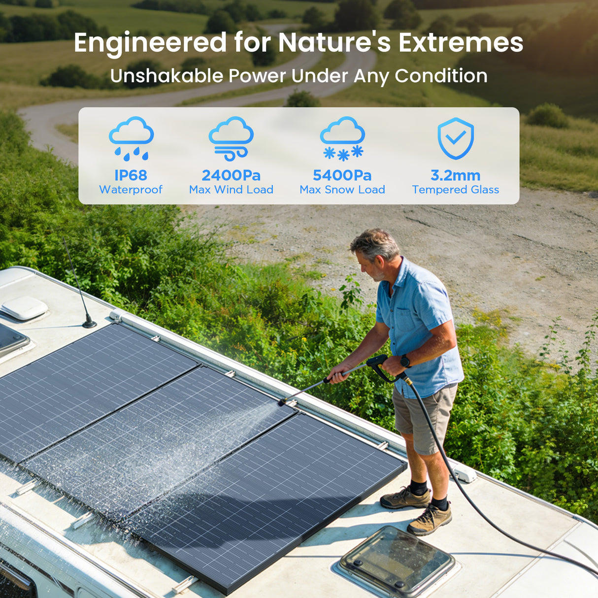 215W N-Type Anti-Shading Bifacial Solar Panel