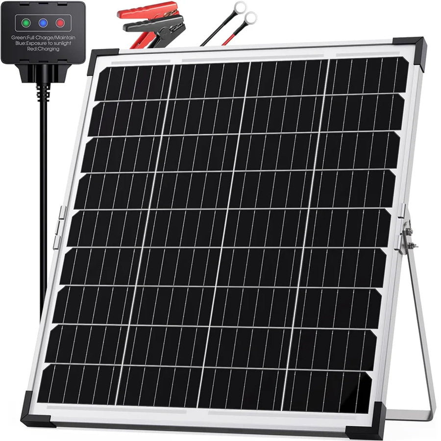30W 12V Solar Battery Maintainer & Trickle Charger
