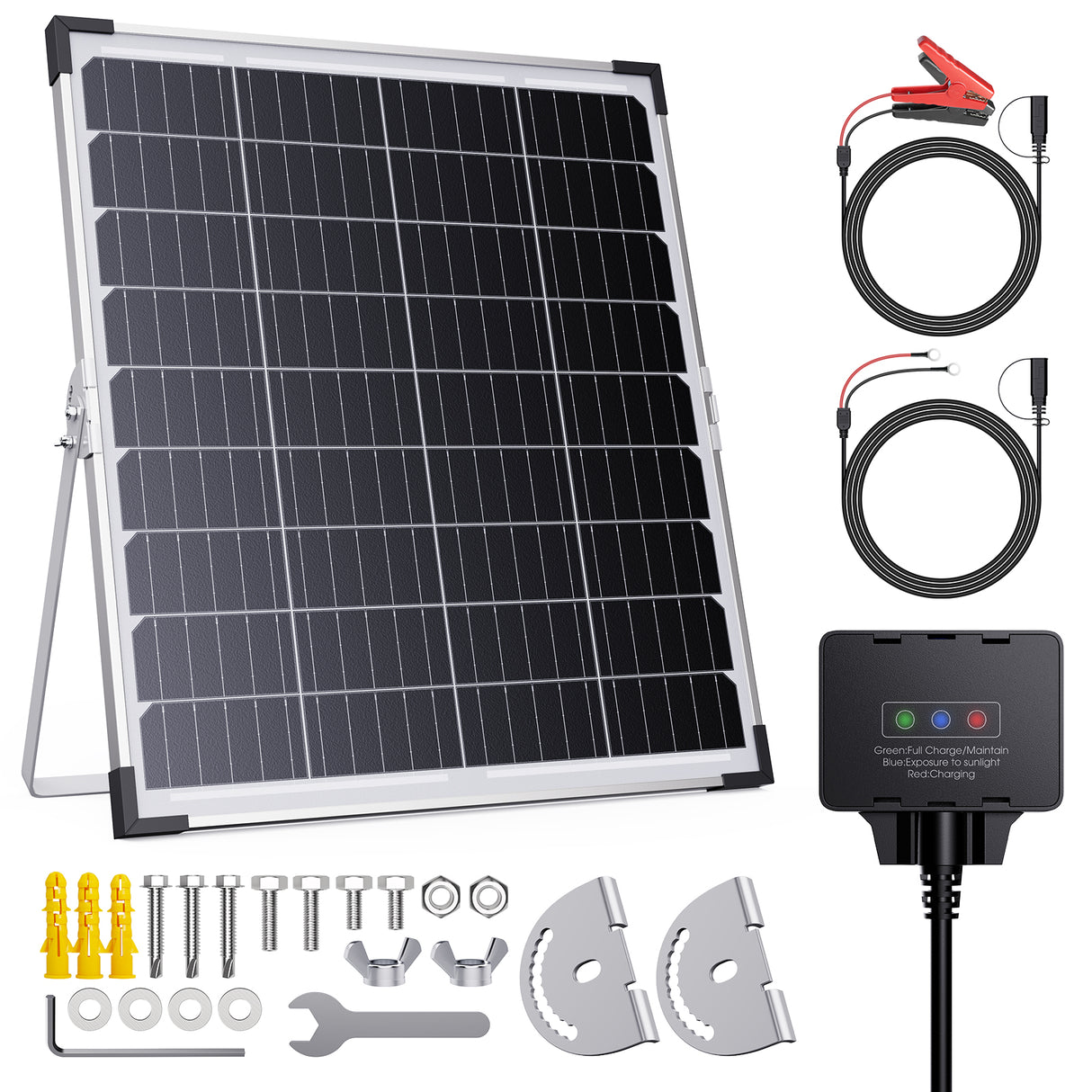 30W 12V Solar Battery Maintainer & Trickle Charger