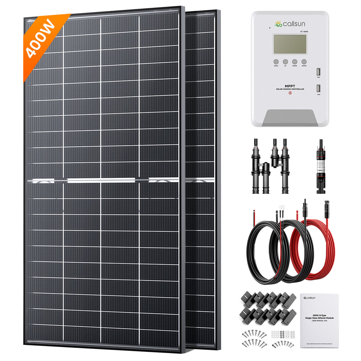 400W 12V Solar Panel Kit