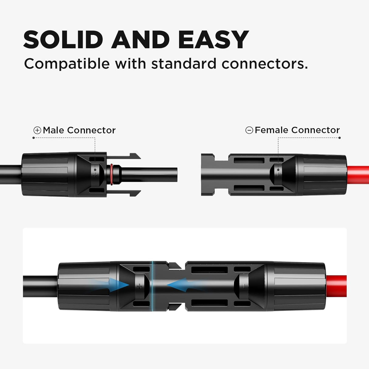 20FT 10AWG Solar Panel Extension Cable