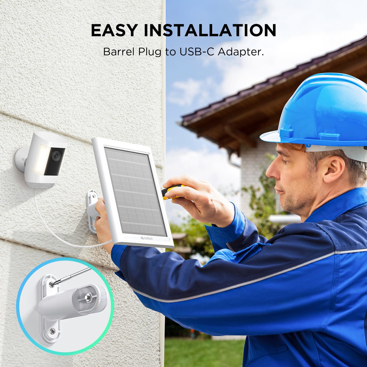 セキュリティ カメラ用ソーラー パネル スティック アップ カム バッテリー/ソーラー (第 2 世代および第 3 世代)