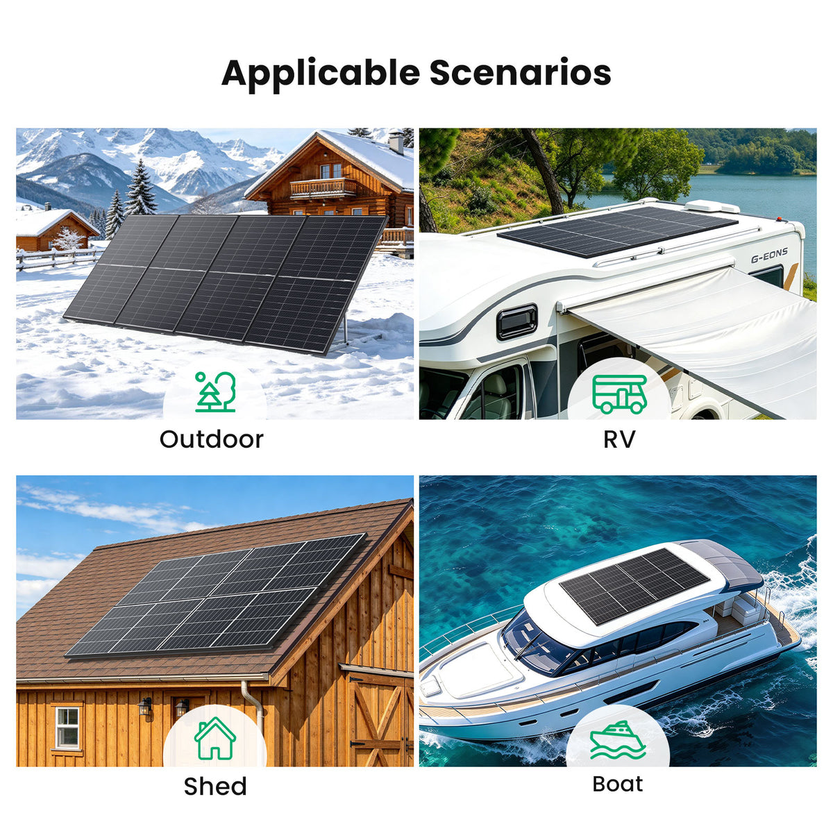 800W 12V Complete Solar Panel Kit