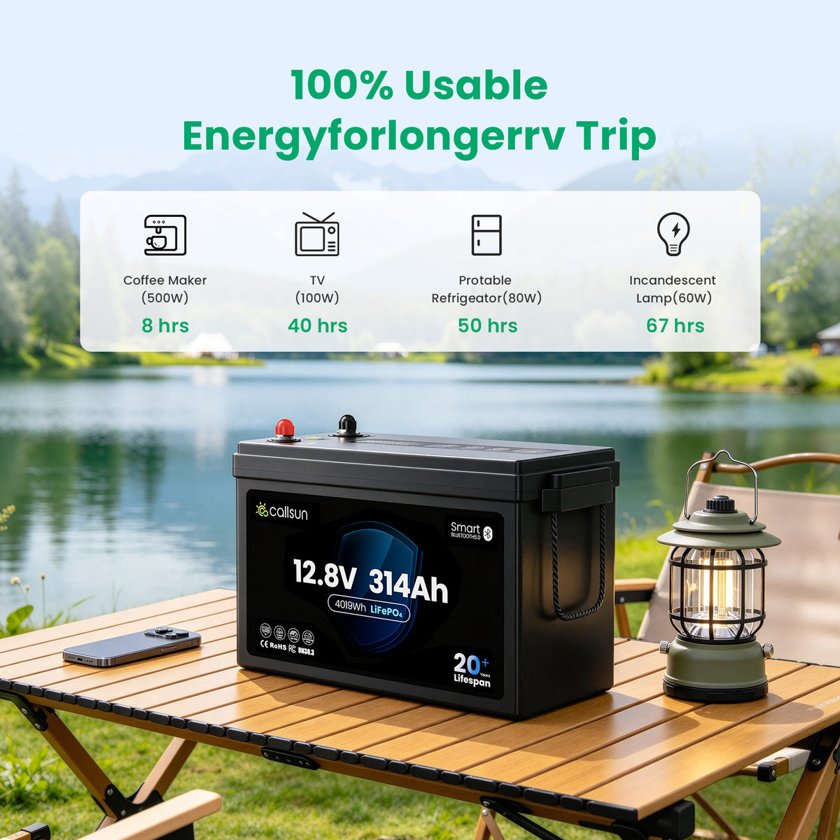 12.8v 314Ah Group 24 LiFePO4 Battery