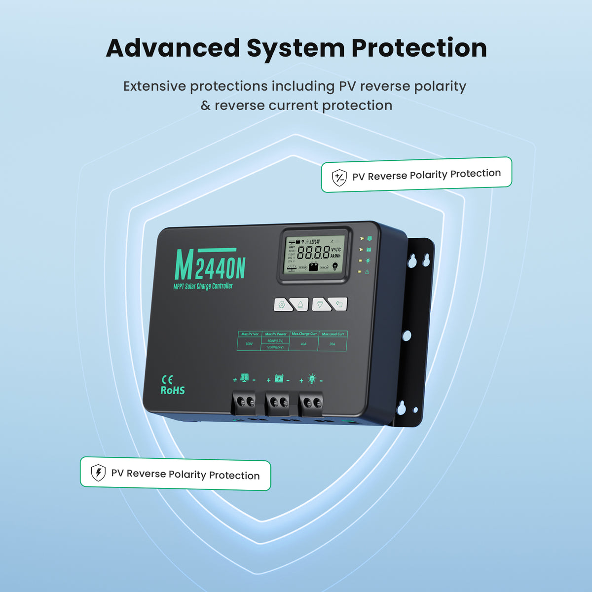 40A MPPT Solar Charge Controller 12V/24V