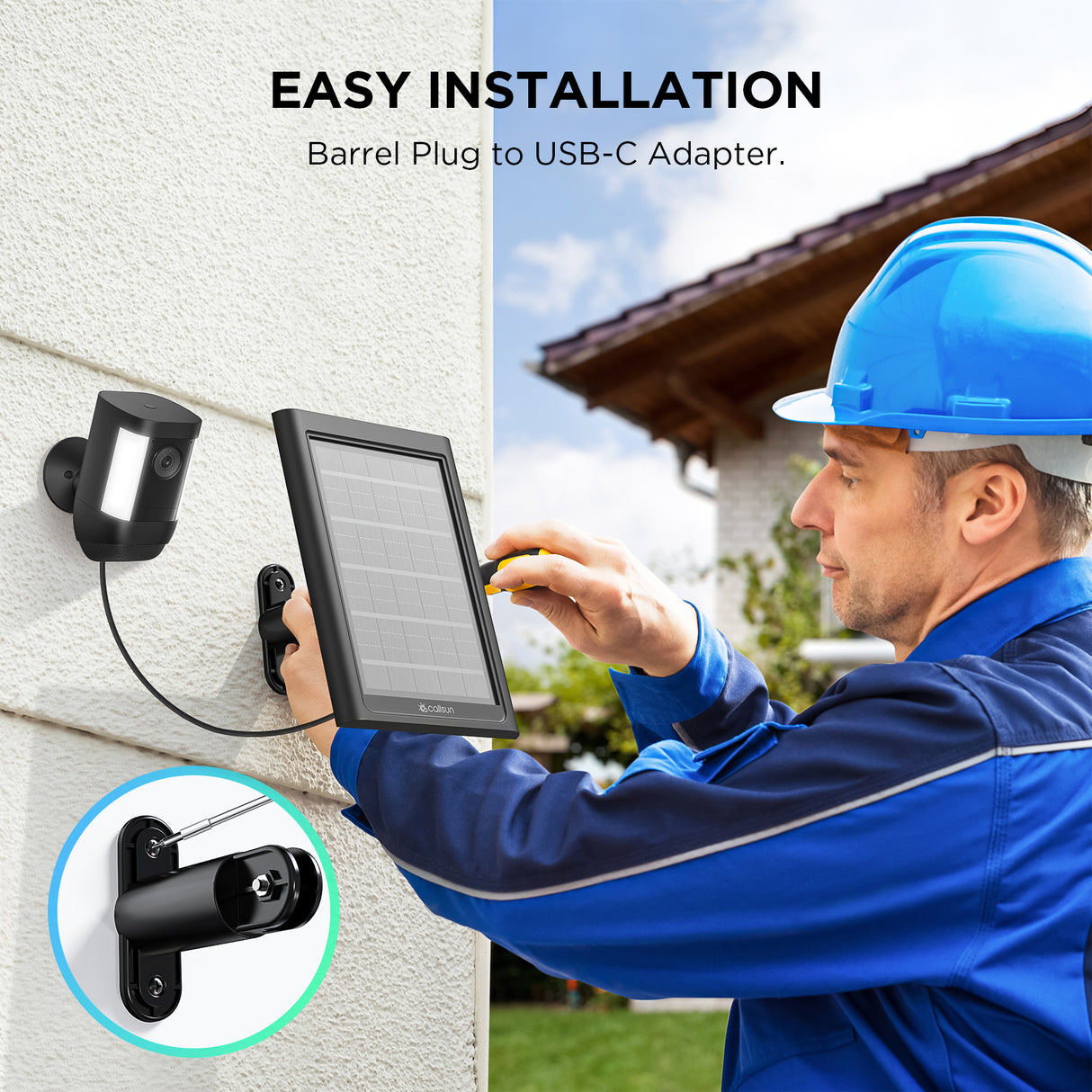 2.4W Solar Panel for For Ring Camera – Black Frame