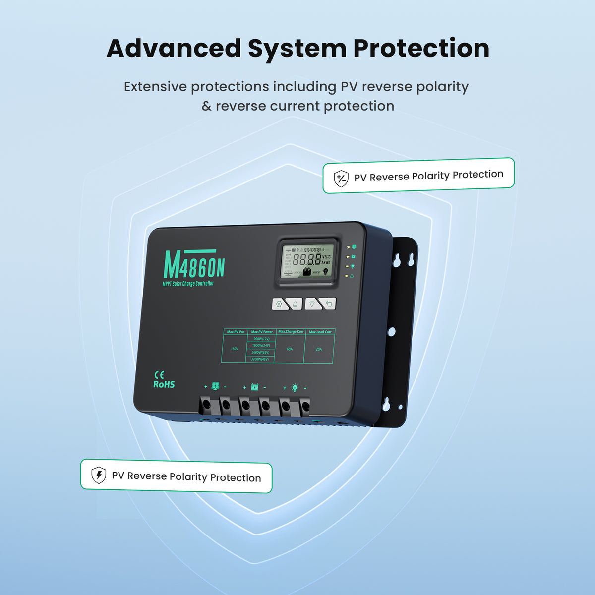 60A MPPT Solar Charge Controller 12V/24V