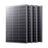 Callsun 100W n-type rigid solar panels, 4-pack, stacked neatly to showcase the dark front cell grid layout.
