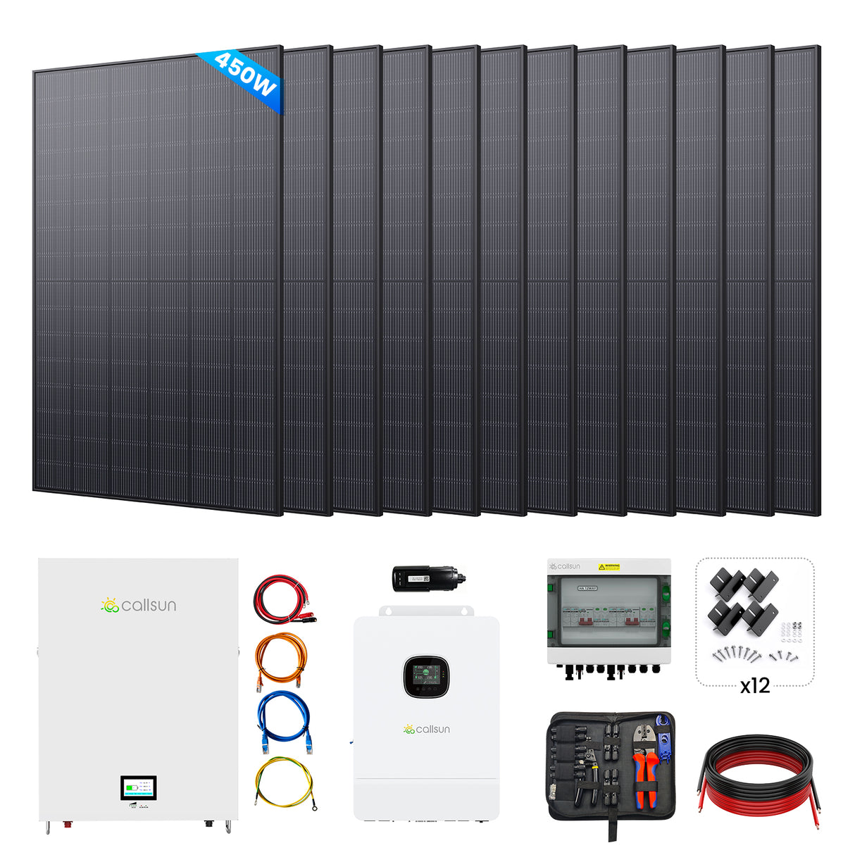 5.4kW Hybrid Solar Power System Kit with 6.5kW Hybrid Inverter & 10kWh LiFePO4 Battery