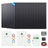 Callsun 10.8kW solar generator kit showing stacked 450W solar panels, two battery units, a hybrid inverter, and connection cables.