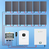 5.4kW Hybrid Solar Power System Kit with 6.5kW Hybrid Inverter & 10kWh LiFePO4 Battery