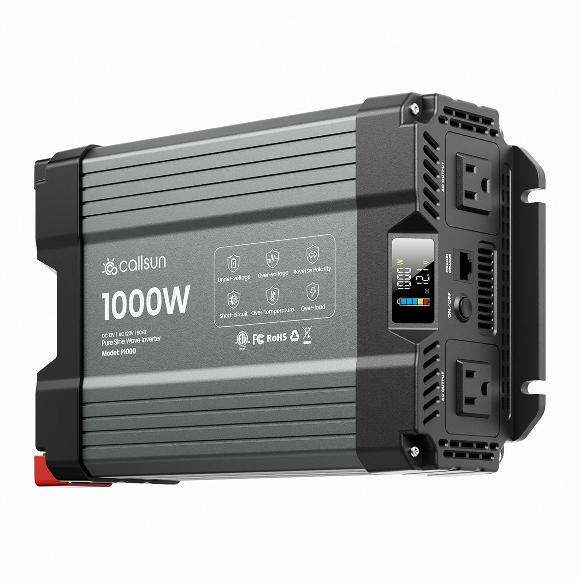 1000W Pure Sine Wave Inverter 12V DC to 120V AC