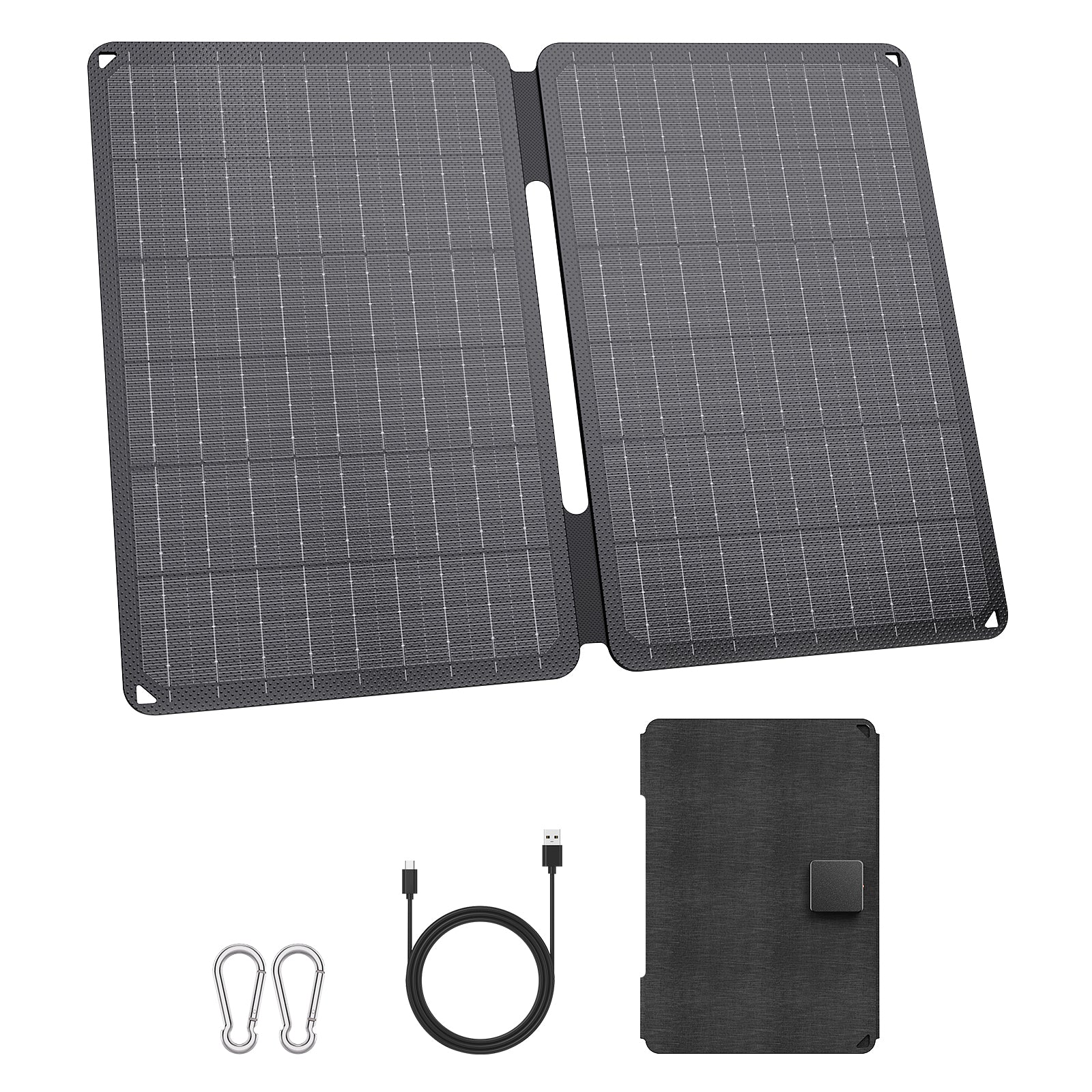 18W 5V Solar Panel Portable Charger USB TYPE-C Outputs IP67 Waterproof 23.5% High Efficiency Solar Cell for Phone Camping