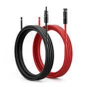 Callsun 20ft 10AWG solar panel extension cables in red and black with pre-installed connectors.