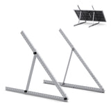 Callsun 41in Adjustable Solar Panel Mount Brackets shown in a durable aluminum tilt rack design with a rigid solar panel attached.