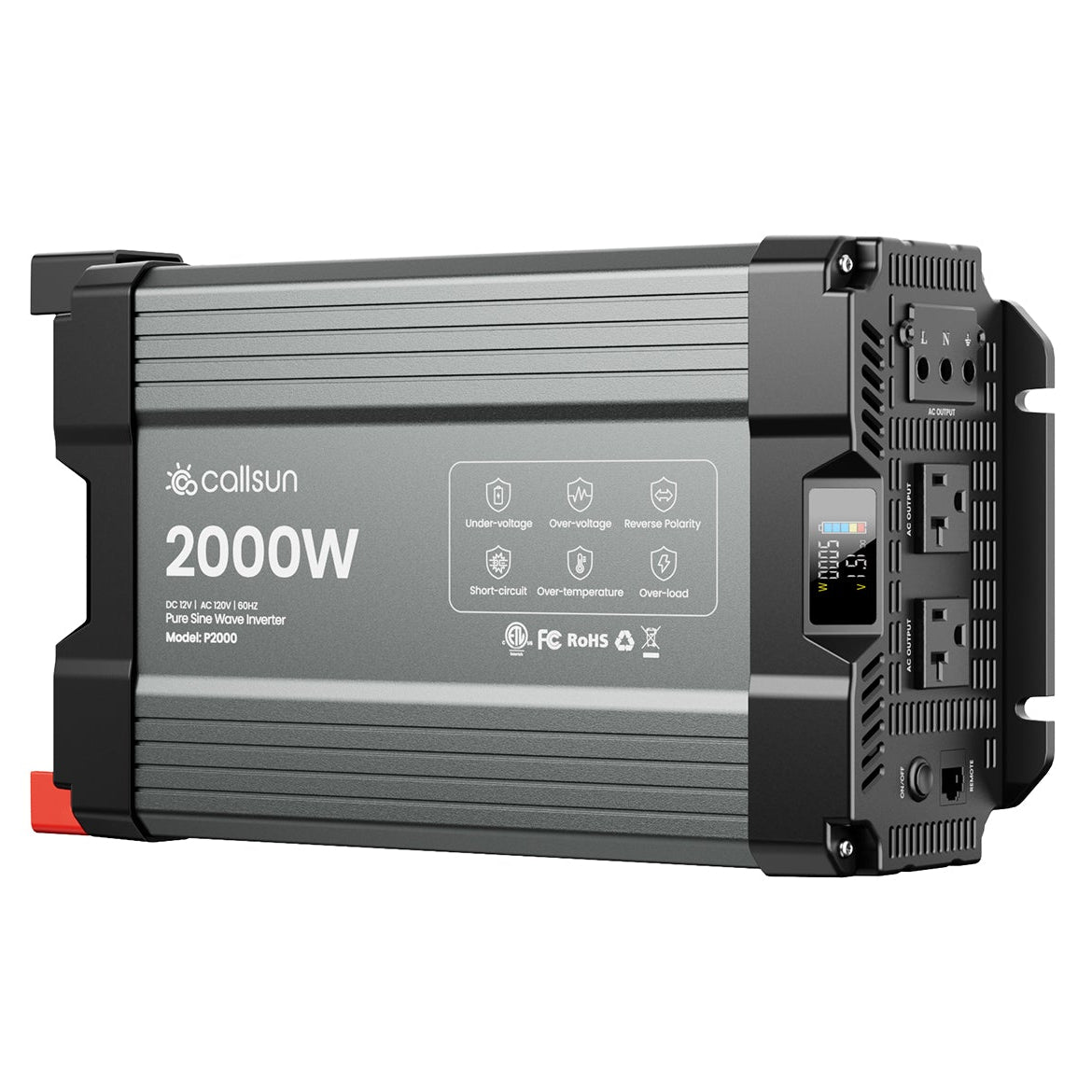 2000W Pure Sine Wave Inverter 12V DC to 120V AC