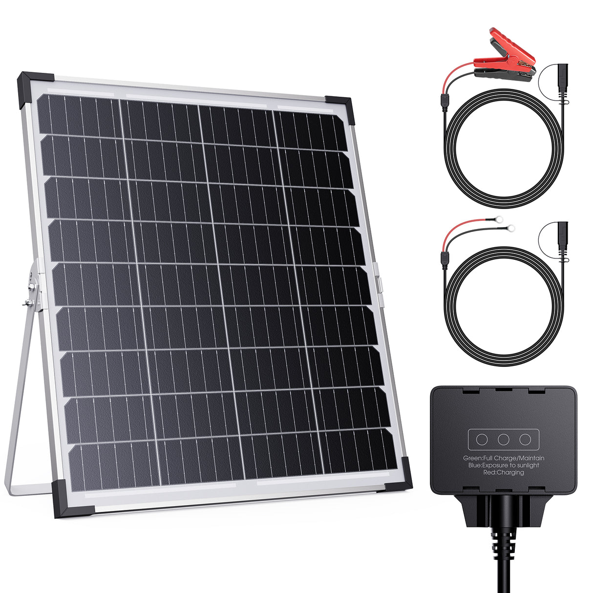 30W 12V Solar Battery Maintainer & Trickle Charger