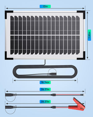 7.5W 12V Solar Battery Maintainer & Trickle Charger