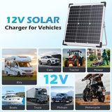 15W 12V Solar Battery Maintainer & Trickle Charger