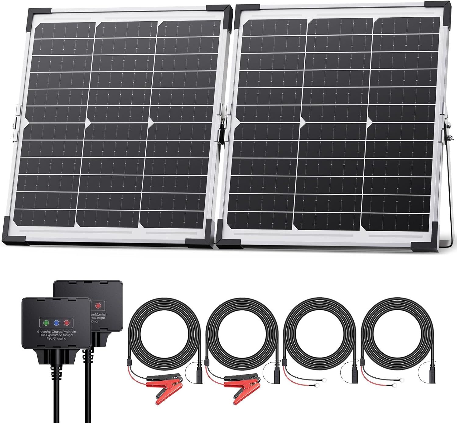 15W 12V Solar Battery Maintainer Trickle Charger 2 Pack
