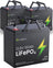 3-pack of Callsun 12V 100Ah LiFePO4 deep cycle batteries with 100A BMS featuring carrying handles against a clean white background.