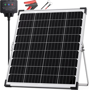 30W 12V Solar Battery Maintainer & Trickle Charger