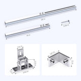 Callsun adjustable solar panel tilt mount brackets with 14 to 28 inch extendable aluminum legs and detailed hardware dimensions for RV roof.