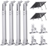 Callsun Adjustable Solar Panel Tilt Mount Brackets 2 set pack with aluminum tilt legs for mounting rigid panels on RV roofs or boats.