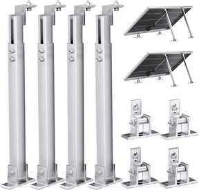 Callsun Adjustable Solar Panel Tilt Mount Brackets 2 set pack with aluminum tilt legs for mounting rigid panels on RV roofs or boats.