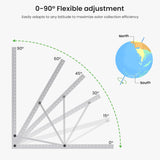 Callsun 41in solar panel mount with 0-90 degree flexible adjustment to maximize energy efficiency and adapt to different latitudes.