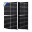 Callsun 200W N-Type Bifacial Solar Panel - Silver Frame (2 Pieces) with 16BB monocrystalline cells for high-efficiency off-grid power.
