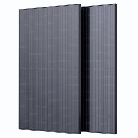 Callsun 450W N-Type Bifacial Monocrystalline Solar Panel 2pcs set with anti-shading technology.