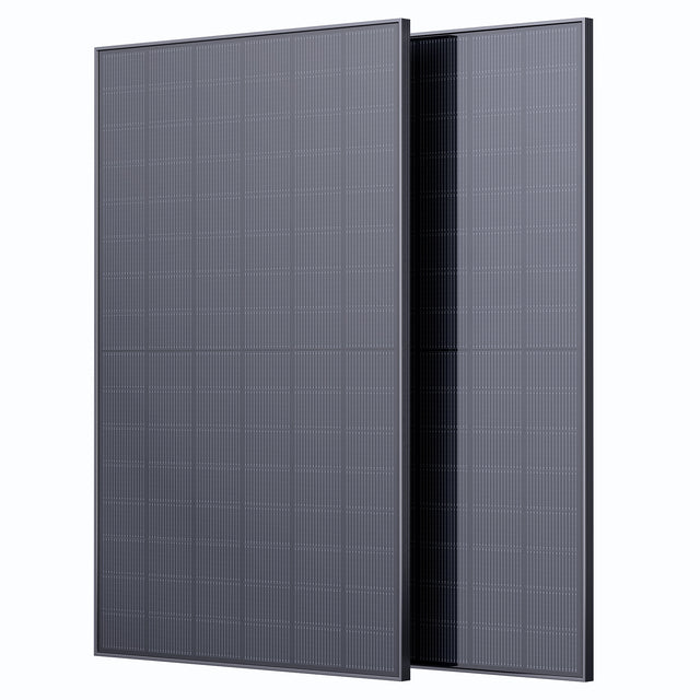 Callsun 450W N-Type Bifacial Monocrystalline Solar Panel 2pcs set with anti-shading technology.