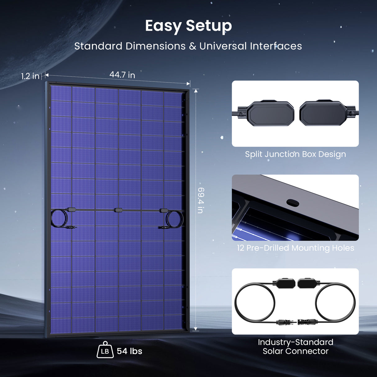 450W N-Type Solar Panel(2 pcs)