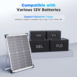 30W 12V Solar Battery Maintainer & Trickle Charger