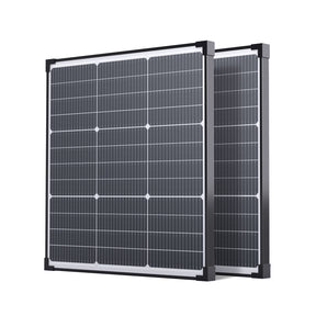 Callsun 50W N-Type Solar Panel 2-Pack and 16BB technology for compact RV and boat off-grid power.