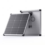 Callsun 50W N-Type Solar Panel – Silver Frame showing 16BB cells and back junction box for 50 watt solar panel RV and off-grid charging.