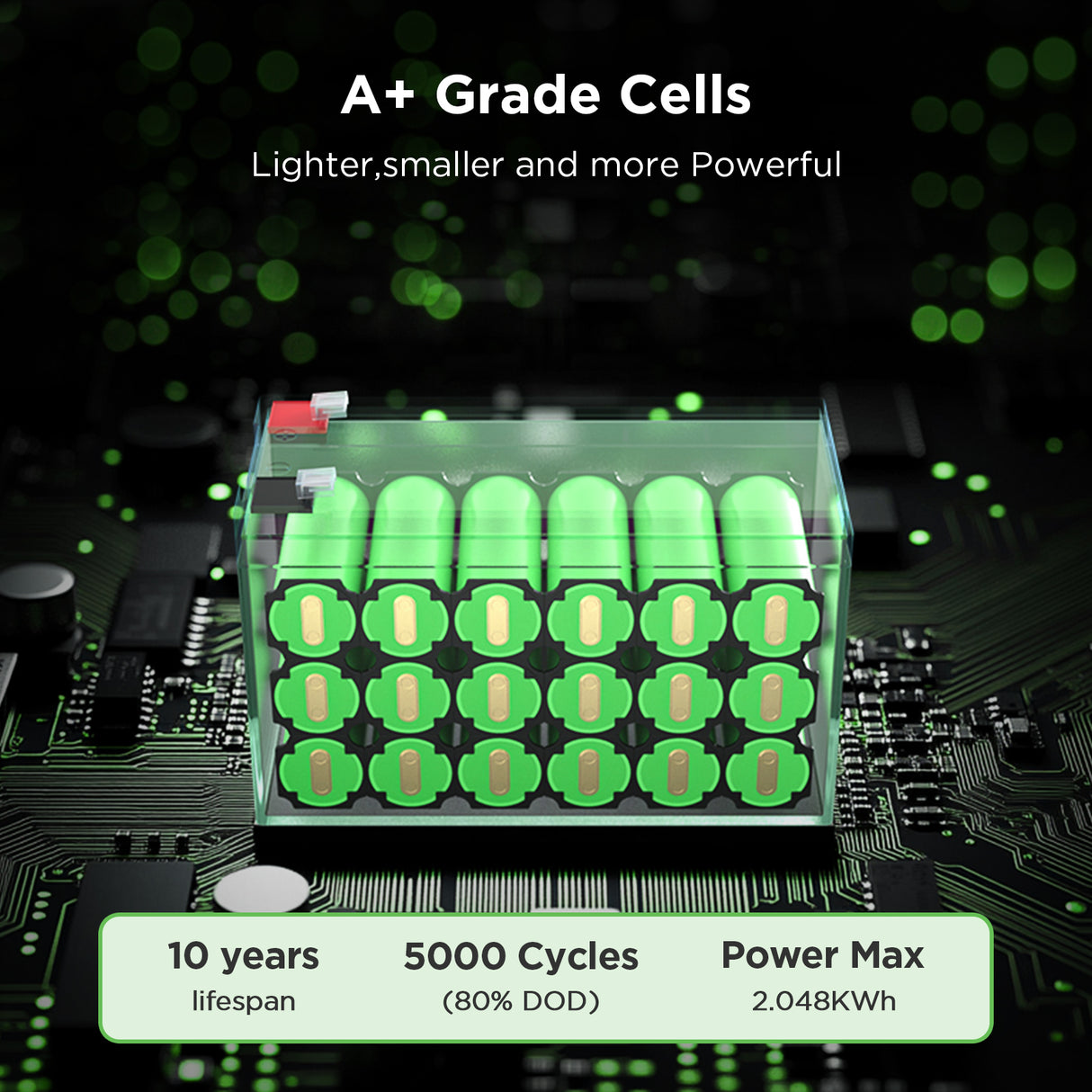 Callsun 12V 100Ah LiFePO4 Deep Cycle Battery with 100A BMS built with A+ Grade Cells for 10 years lifespan and reliable performance