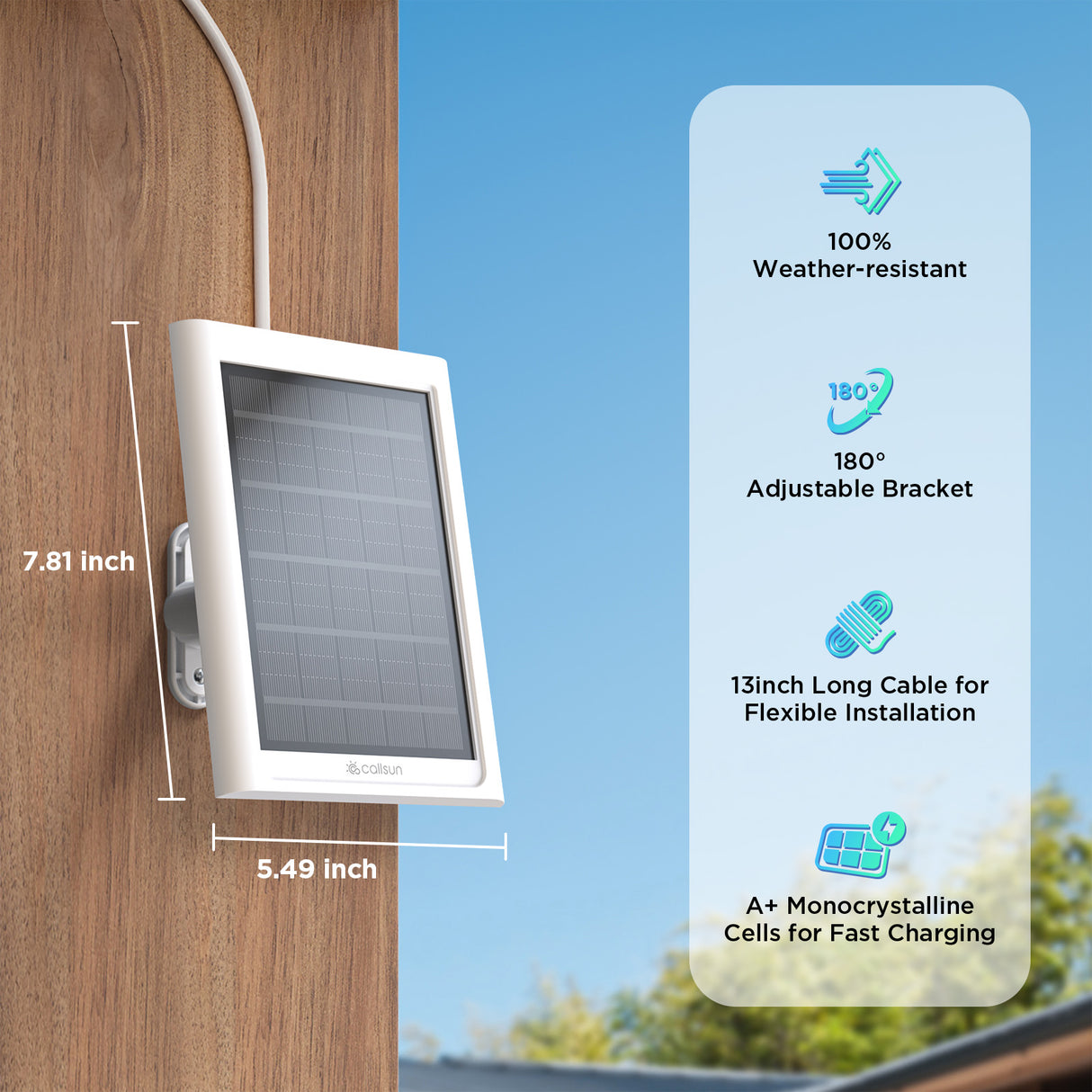 2.4W Solar Panel for For Ring Camera