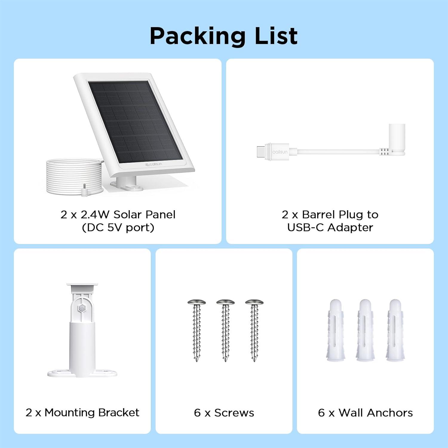 Solar Panel for Security Camera(2 Pack)