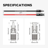 20FT 10AWG Solar Panel Extension Cable