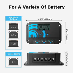 20A 12/24V PWM Solar Charge Controller