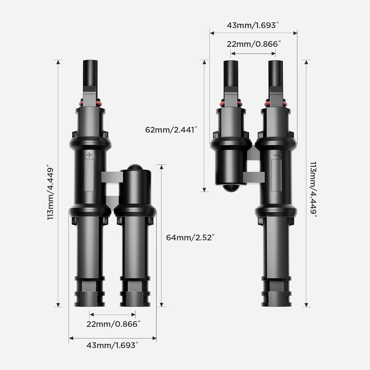 Solar Branch Connectors 2 to 1 Solar Connector(2Pair)