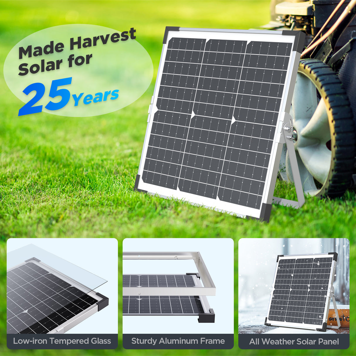 15W 12V Solar Battery Maintainer & Trickle Charger