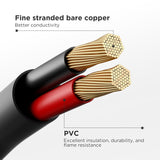8.2FT 11AWG Battery to Charge Controller Tray Cables for 3/8 in Lugs