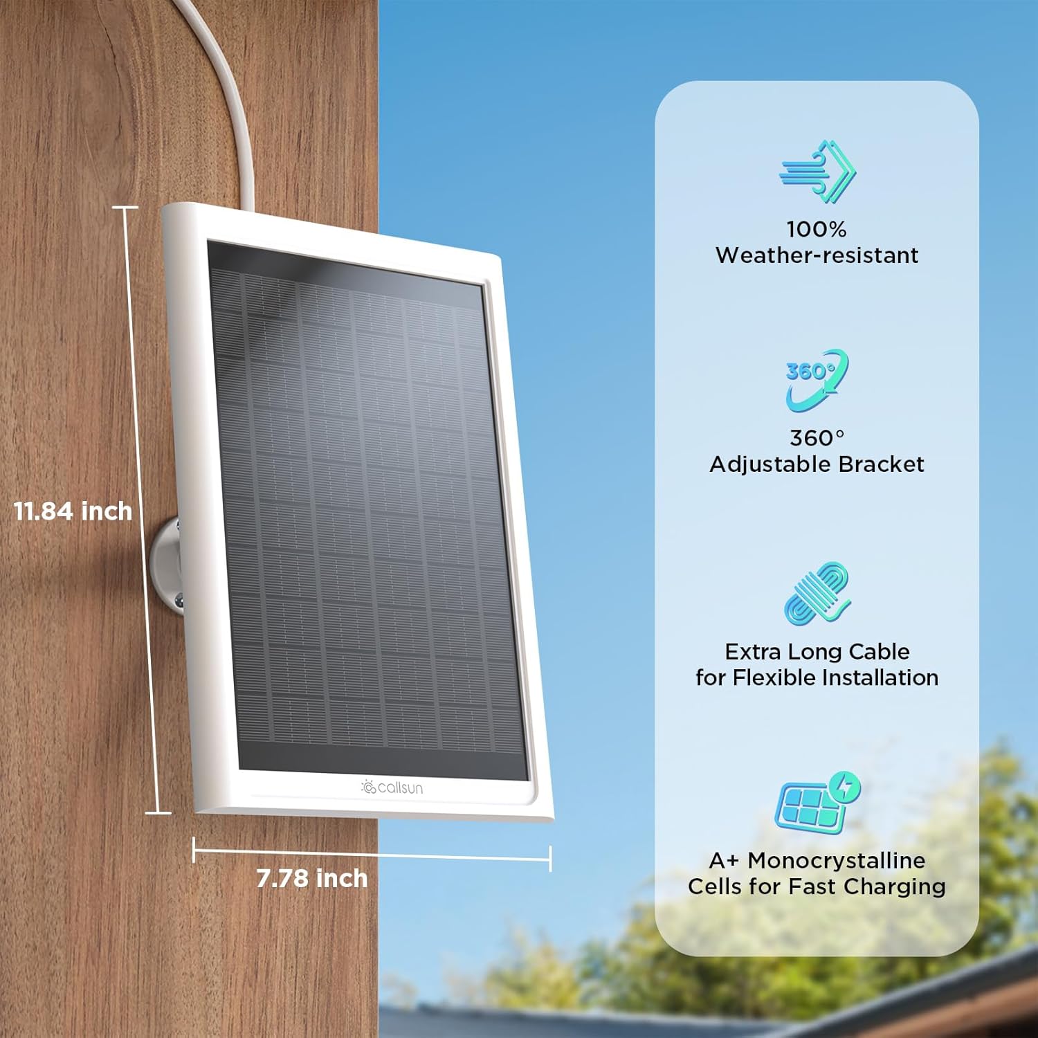 Callsun 6W Solar Charger for Ring Stick Up Cam Battery