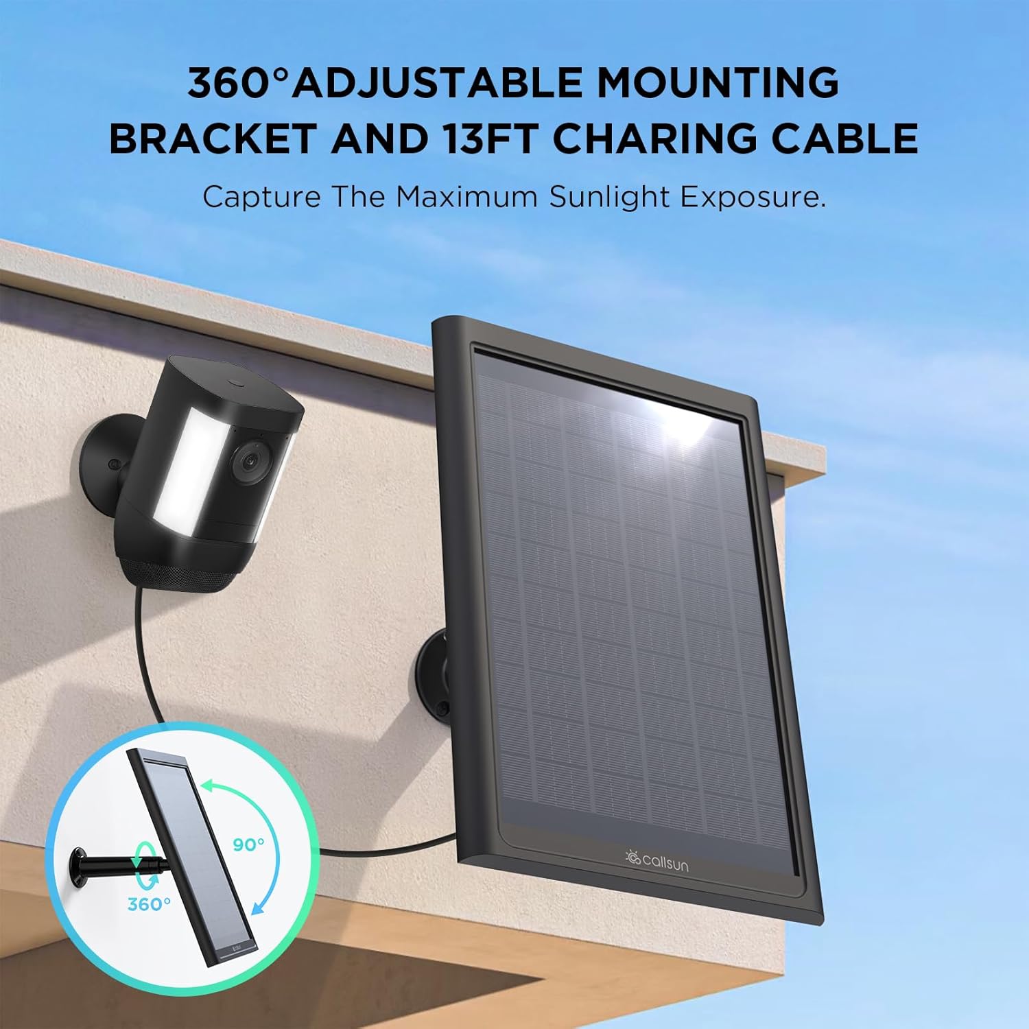 Callsun 6W Solar Charger for Ring Stick Up Cam Battery