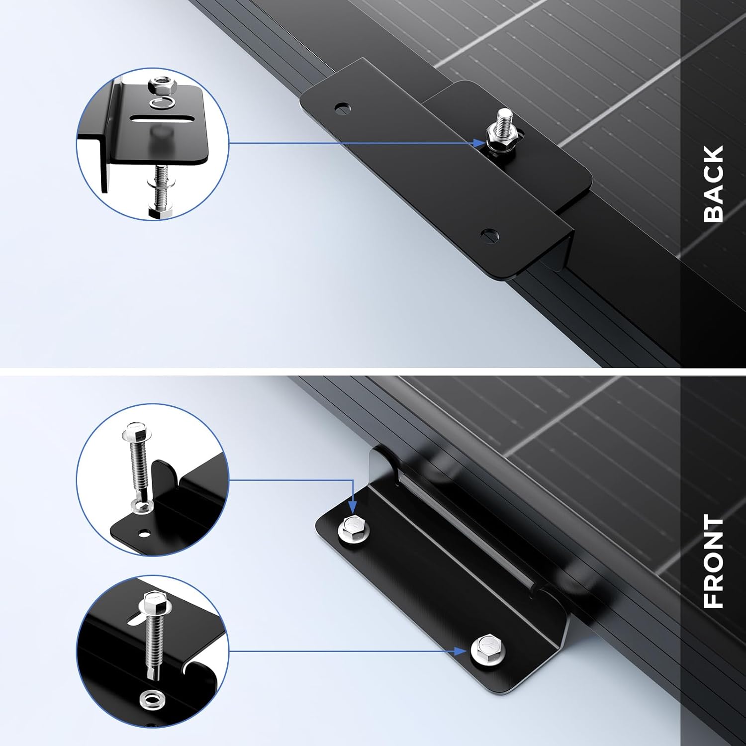 Mounting Z Brackets for Solar Panels 2 Set (4 Units Z Brackets)
