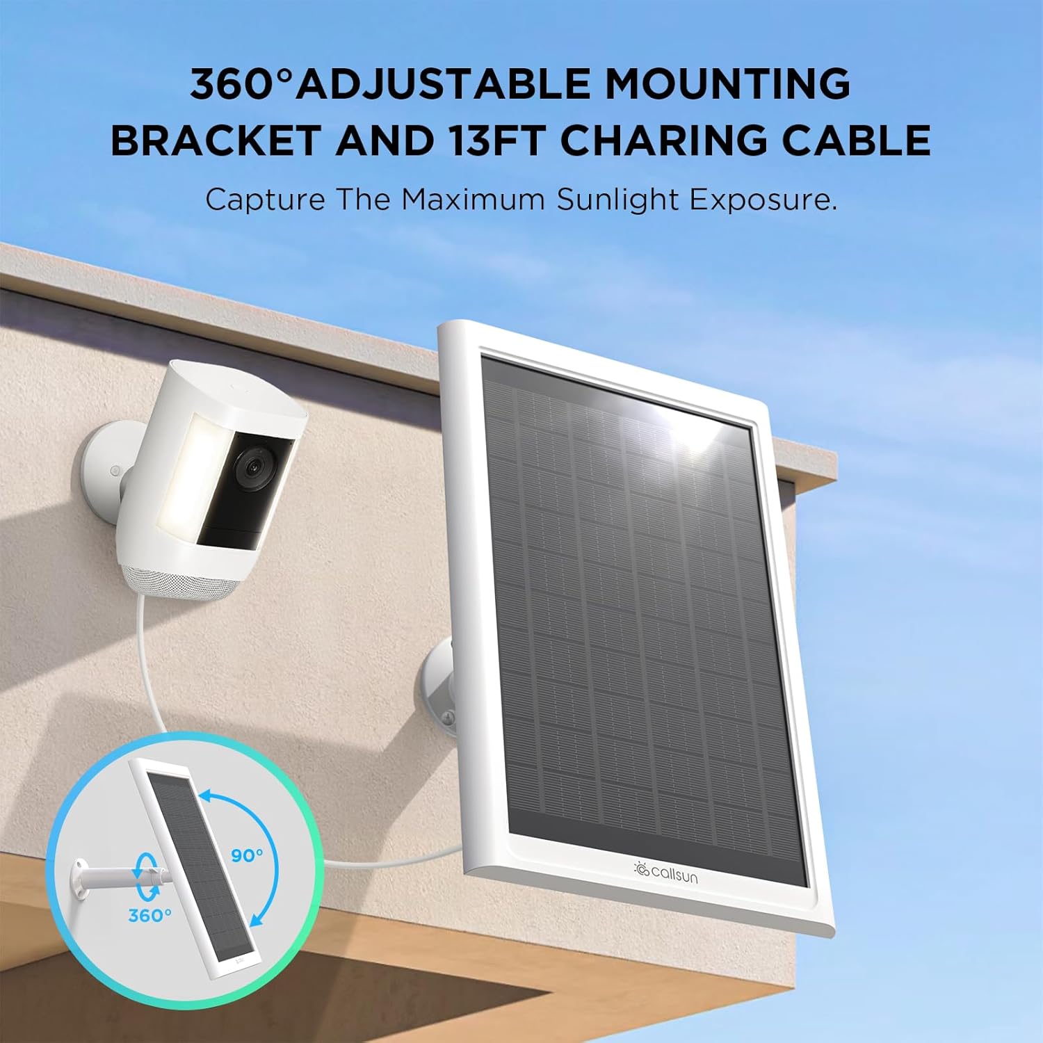 Callsun 6W Solar Charger for Ring Stick Up Cam Battery