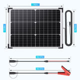 20W 12V Solar Battery Maintainer & Trickle Charger